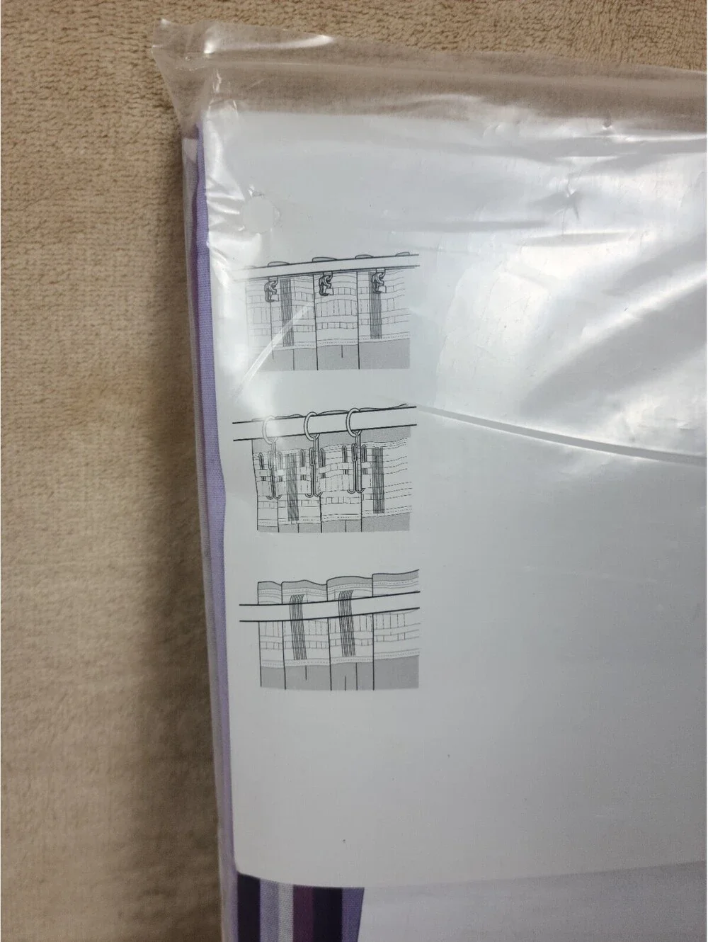 Ikea PRAKTKLOCKA Curtains Pair Lilac Purple Striped